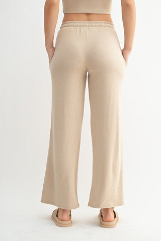 Brushed Wide Leg Lounge Pants