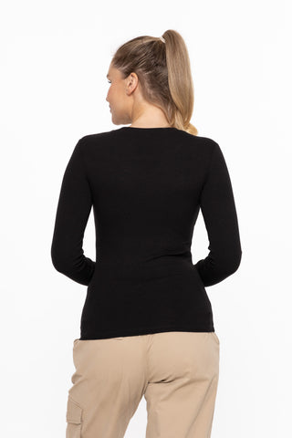 Essential Long Sleeved Micro Ribbed Top