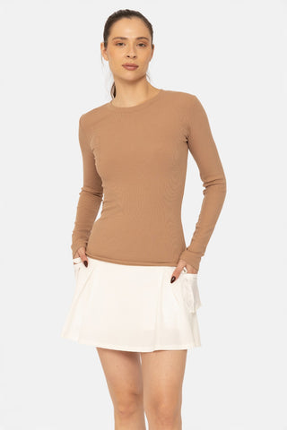 Essential Long Sleeved Micro Ribbed Top