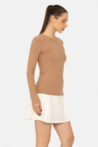 Essential Long Sleeved Micro Ribbed Top