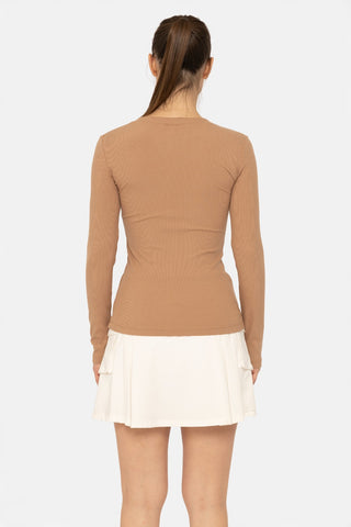 Essential Long Sleeved Micro Ribbed Top