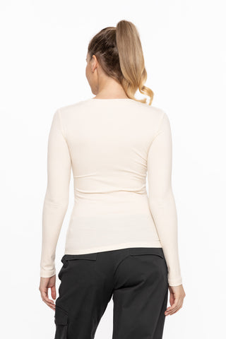 Essential Long Sleeved Micro Ribbed Top