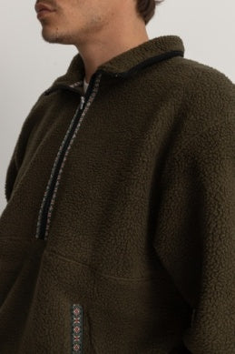 Olive Sherpa Pullover