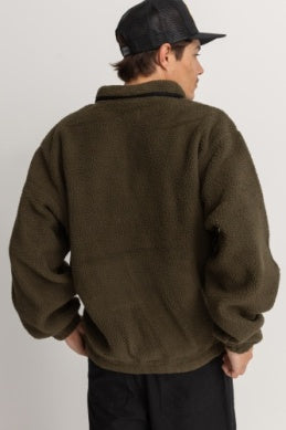 Olive Sherpa Pullover