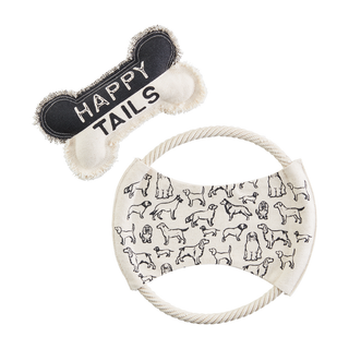 Happy Tails Canvas Frisbee Set