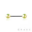 Iridescent Acrylic Ball 316L Surgical Steel Tongue Barbell