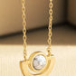 Brass Metal Round Natural Stone Necklace