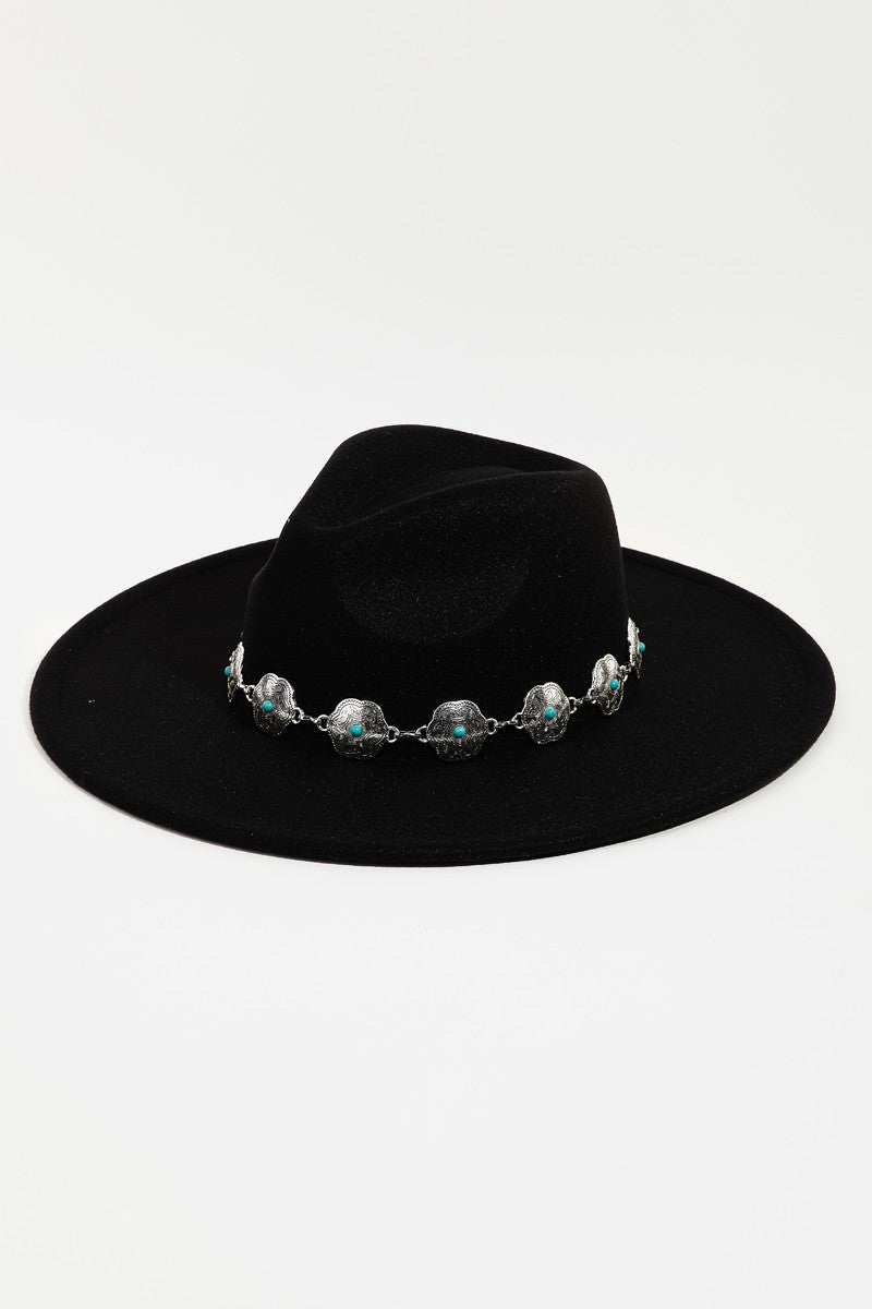 Western Chain Wide Brim Hat