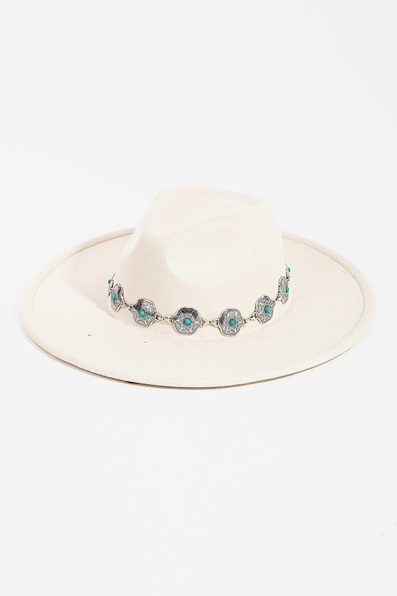 Western Chain Wide Brim Hat