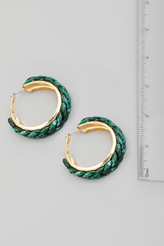 Acetate Chain Link Hoop Earrings