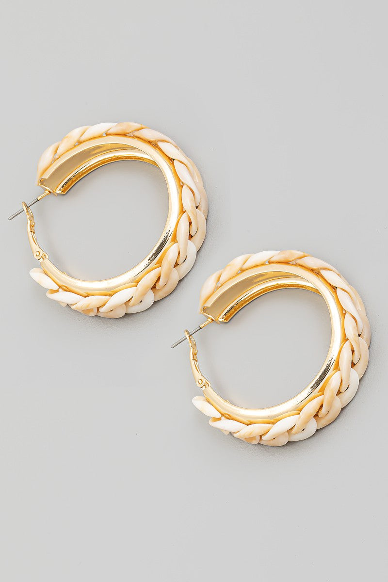 Acetate Chain Link Hoop Earrings
