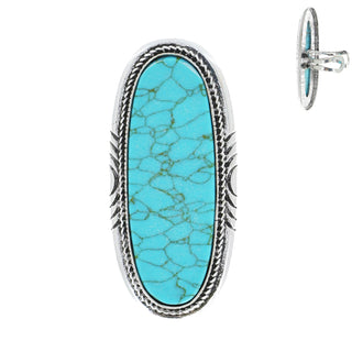 Turquoise Western Stretch Cuff Ring