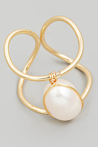 Round Pearly Fashion Ring