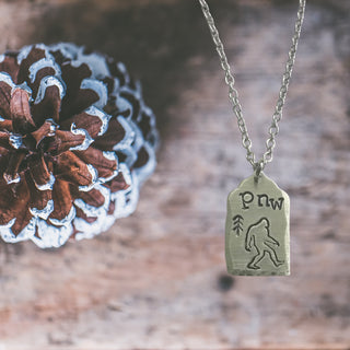 Hand Stamped Tag Pendant Necklace