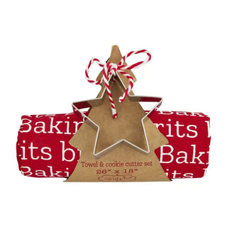 Mud Pie Baking Spirits Bright Towel + Cookie Cutter Set