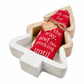 Mud Pie Christmas Tree Color Block Bowl + Towel Set