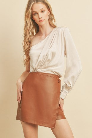 Carmel Faux Leather Skirt