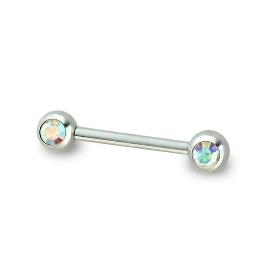 Double Front Facing Gem 316L Ss Barbell/Nipple Bar