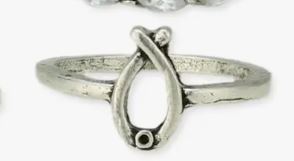 Silver Metal Symbol Charm Ring