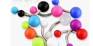 316L SS Belly Ring Plain UV Solid Color Acrylic Ball