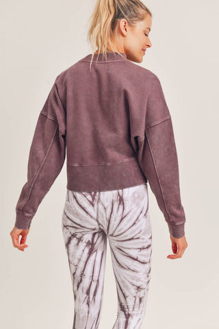 MONOB MINERAL WASH CROPPED PULLOVER