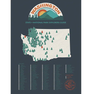 Washington Parks Map + Push Pin Gift Set