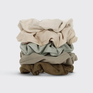 Assorted Textured Scrunchies 5pc - Eucalyptus