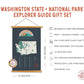 Washington Parks Map + Push Pin Gift Set