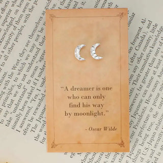 Literary Quotes Moon Post Earrings