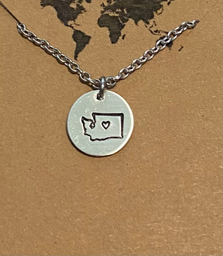 Hand Stamped Pendant Necklace Small