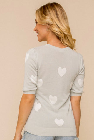 Soft Heart Short Sleeve Sweater