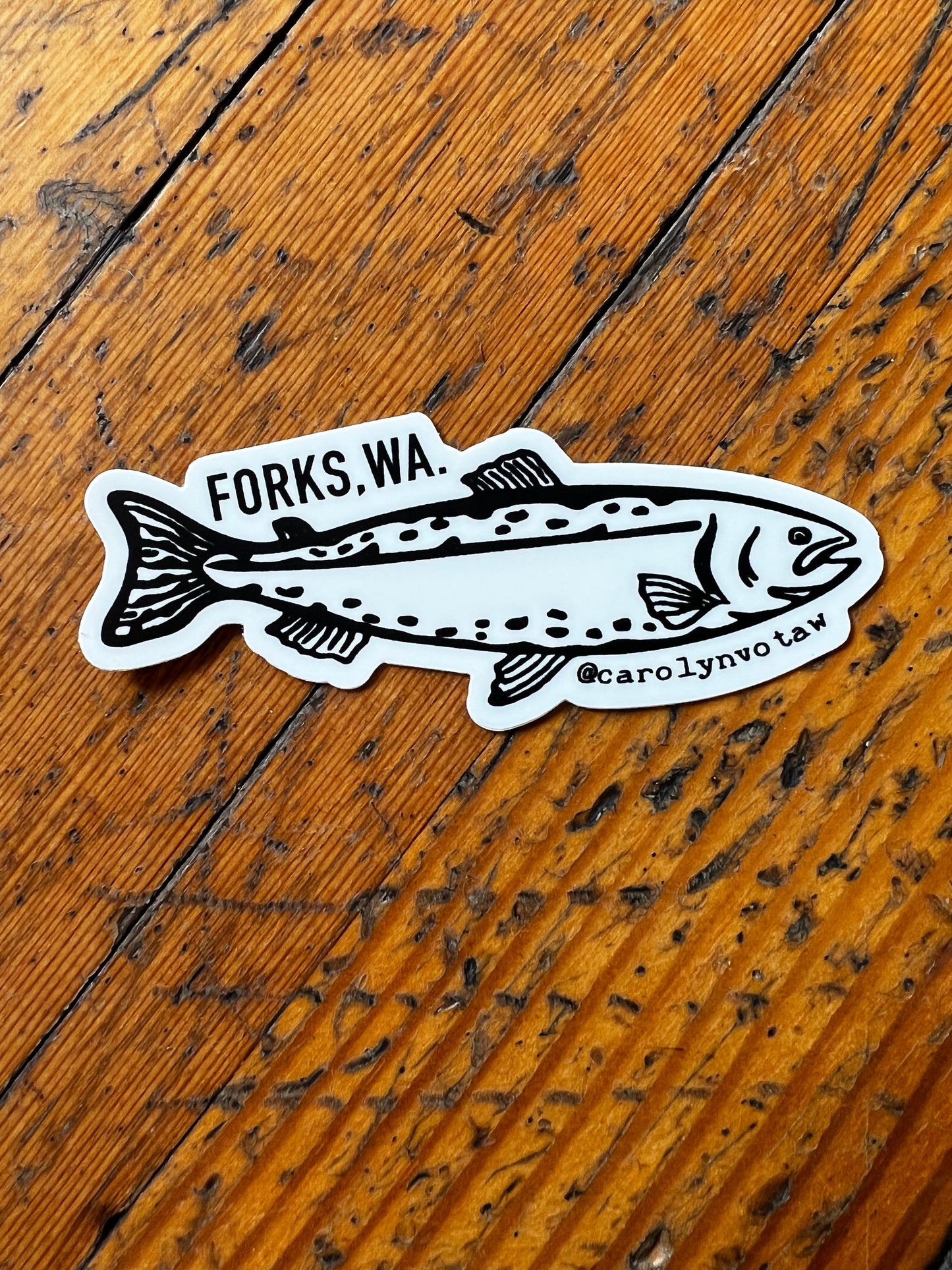 Forks, WA Salmon Sticker