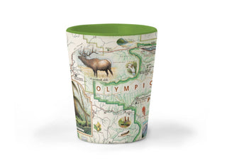 Olympic National Park Map Ceramic Shot Glass