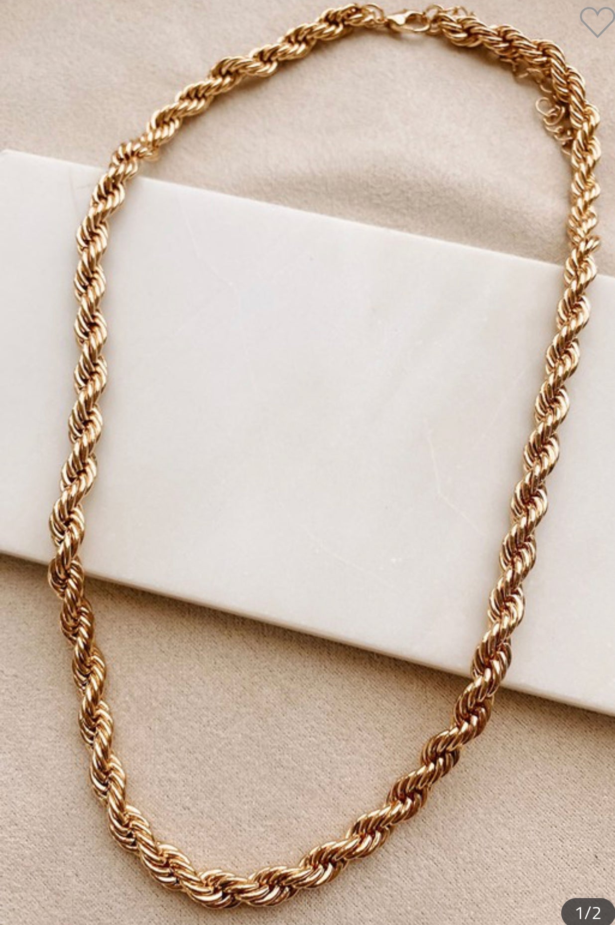 Twisted Chain Gold Necklace