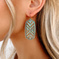 Turquoise Metal Dangle Earrings